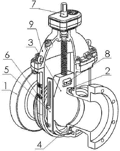 Moveable guide plate structure for gate valve