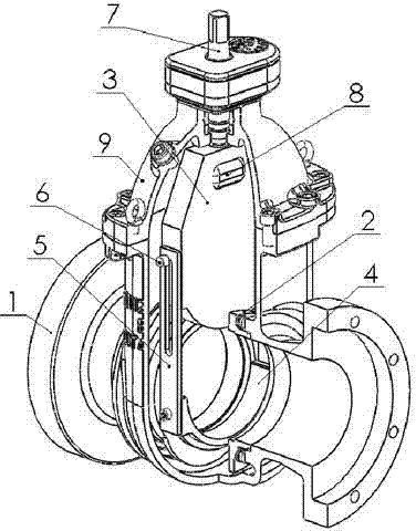 Moveable guide plate structure for gate valve