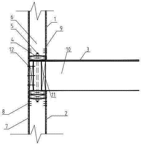 Connection node and construction method of wall and floor grille of prefabricated wood structure house