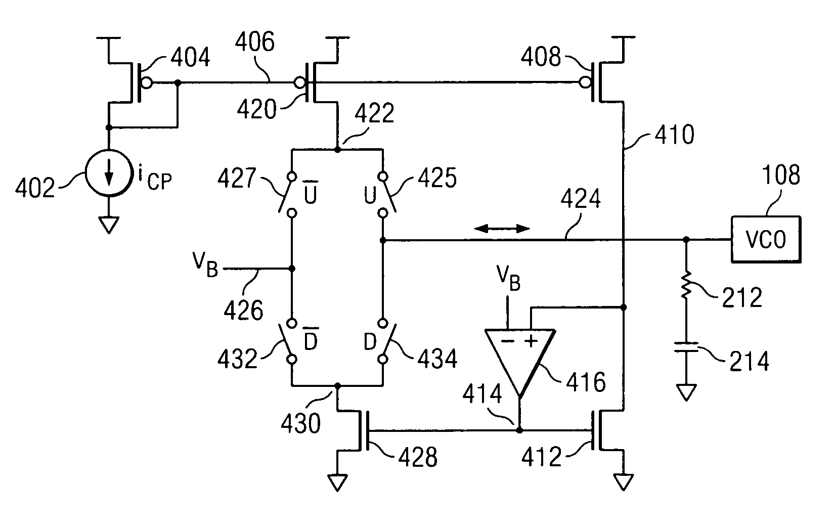Integrated PLL loop filter and charge pump