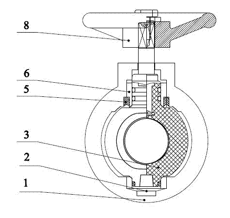 Processing method of eccentric sphere embedded plastic ball valve and product thereof