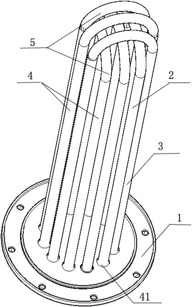 Flange heating pipe