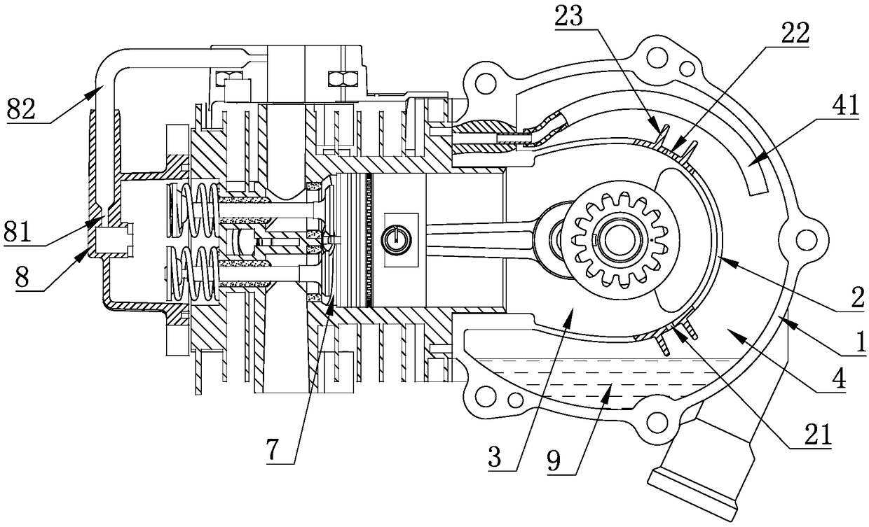 Lubricating system of four-stroke engine and tool equipment with four-stroke engine