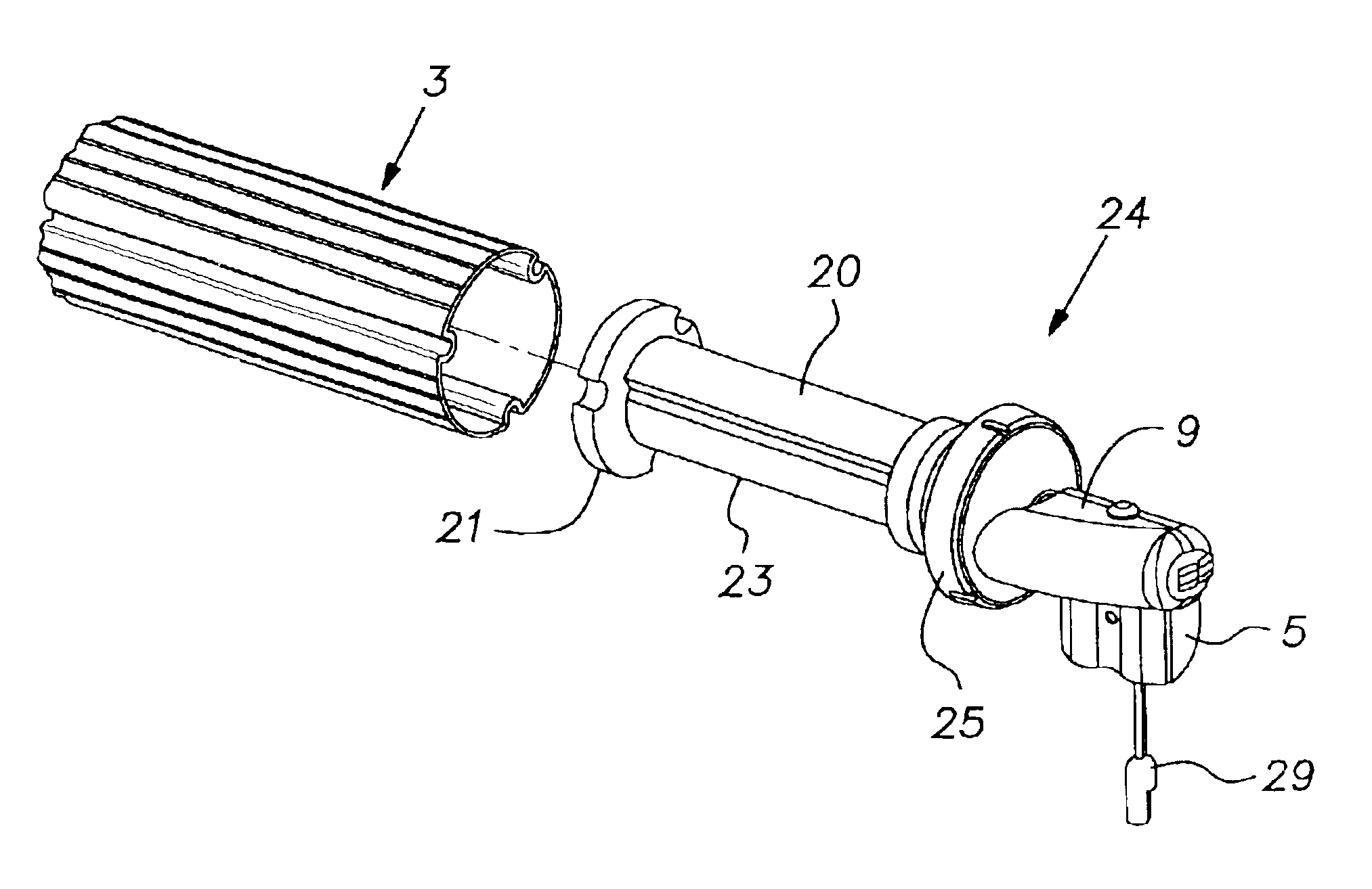 Awning roller with internal motor