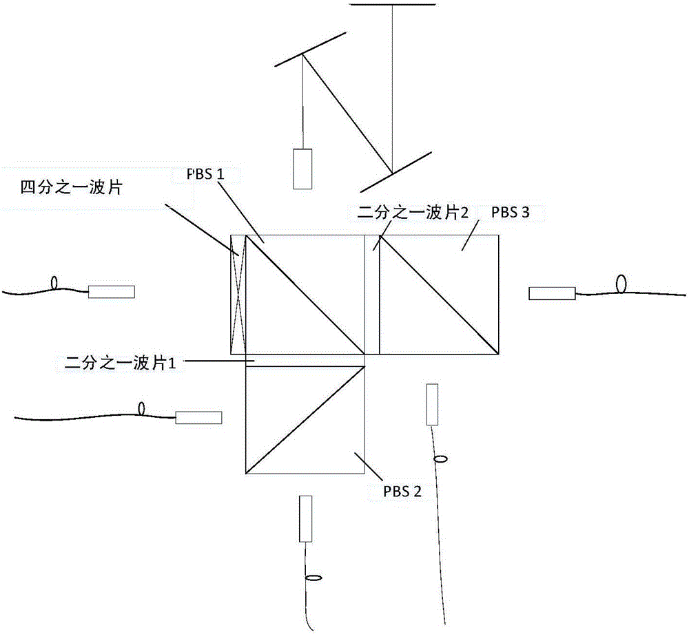 Single-crystal 90-degree space optical mixer with high space utilization