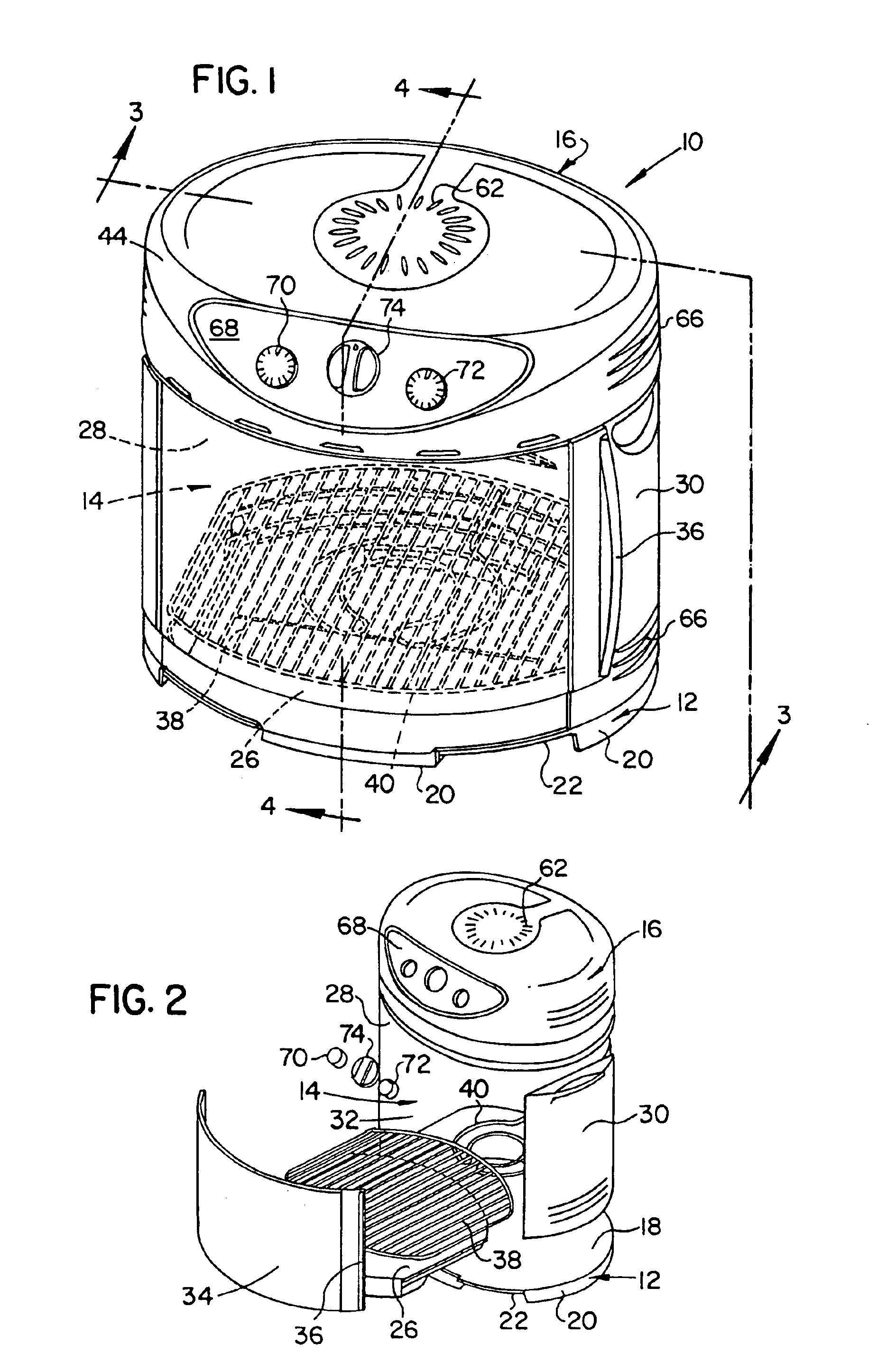 Counter-top cooker having multiple heating elements