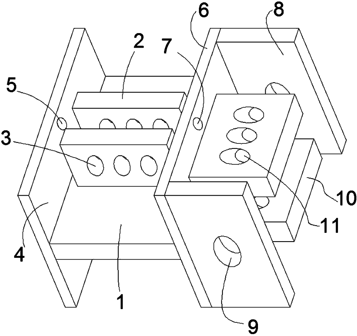 Steel component connecting device