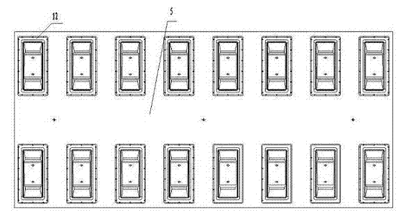 Two-dimensional adjustable ballastless track slab die of track bearing slot