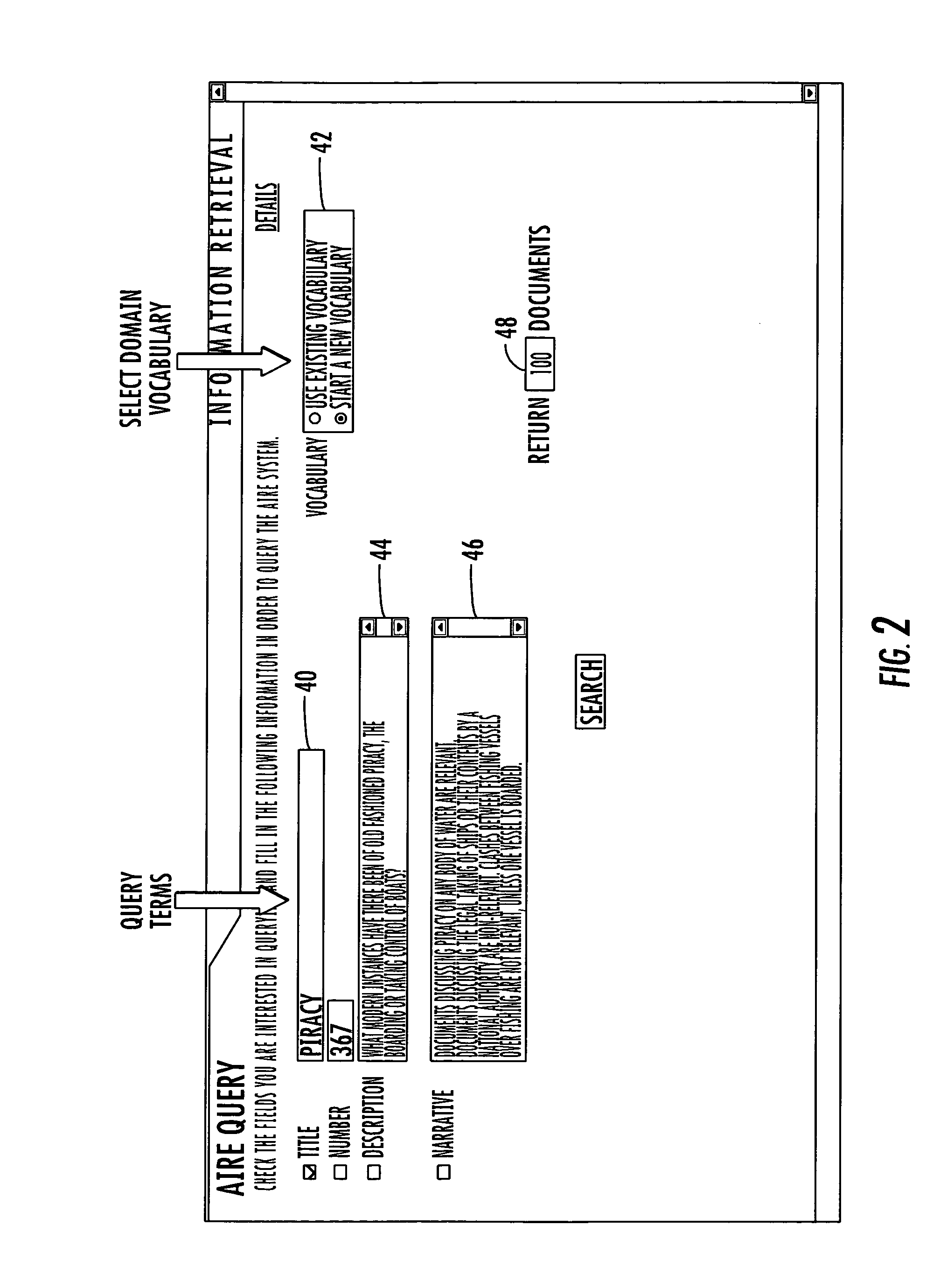 Method for domain identification of documents in a document database