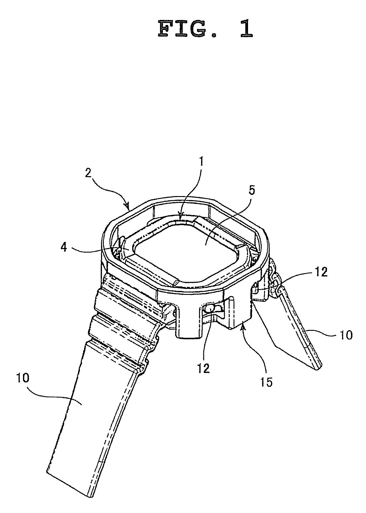 Shock absorbing member for wristwatch and wristwatch