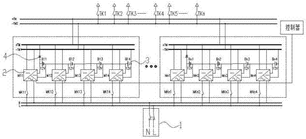 Communication power supply system used in series parallel connection of batteries