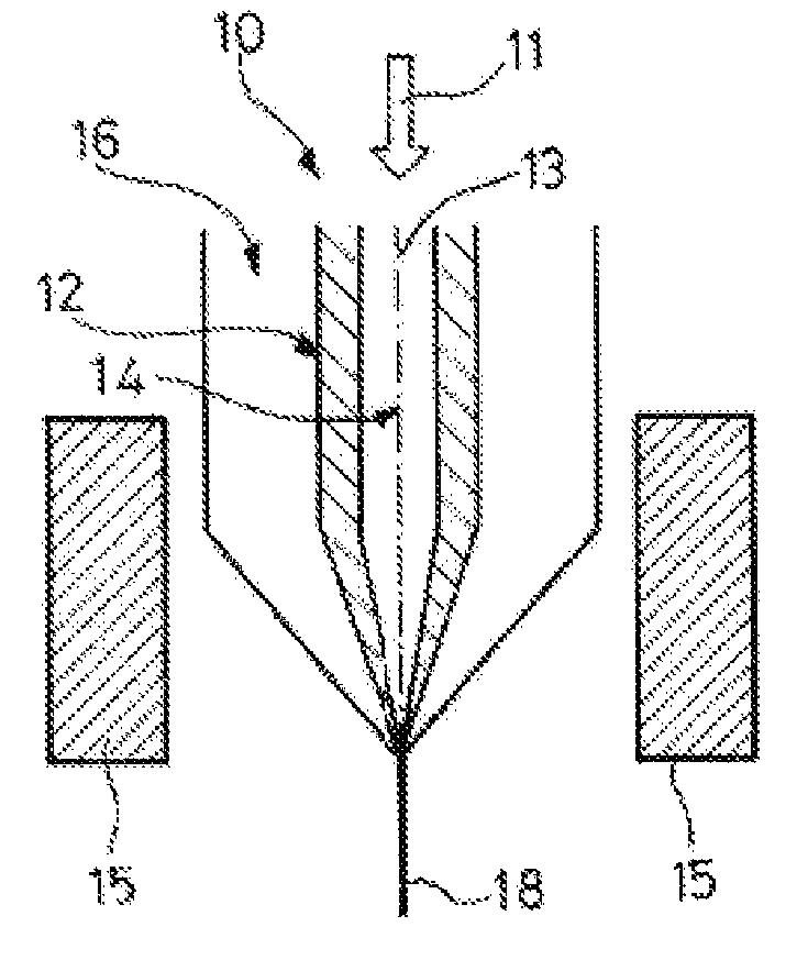Method for making an optical fiber comprising nanoparticles and preform used in the manufacture of such a fiber