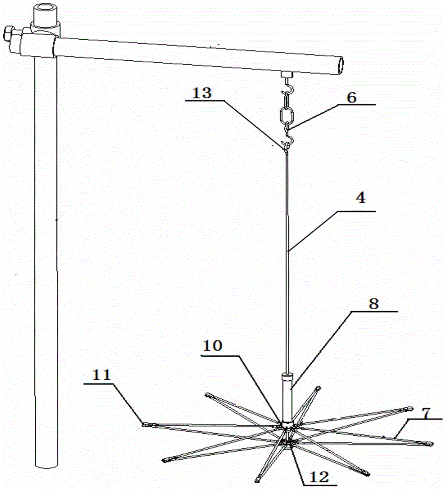Umbrella-type abdominal wall hanging device used in laparoscopic operation