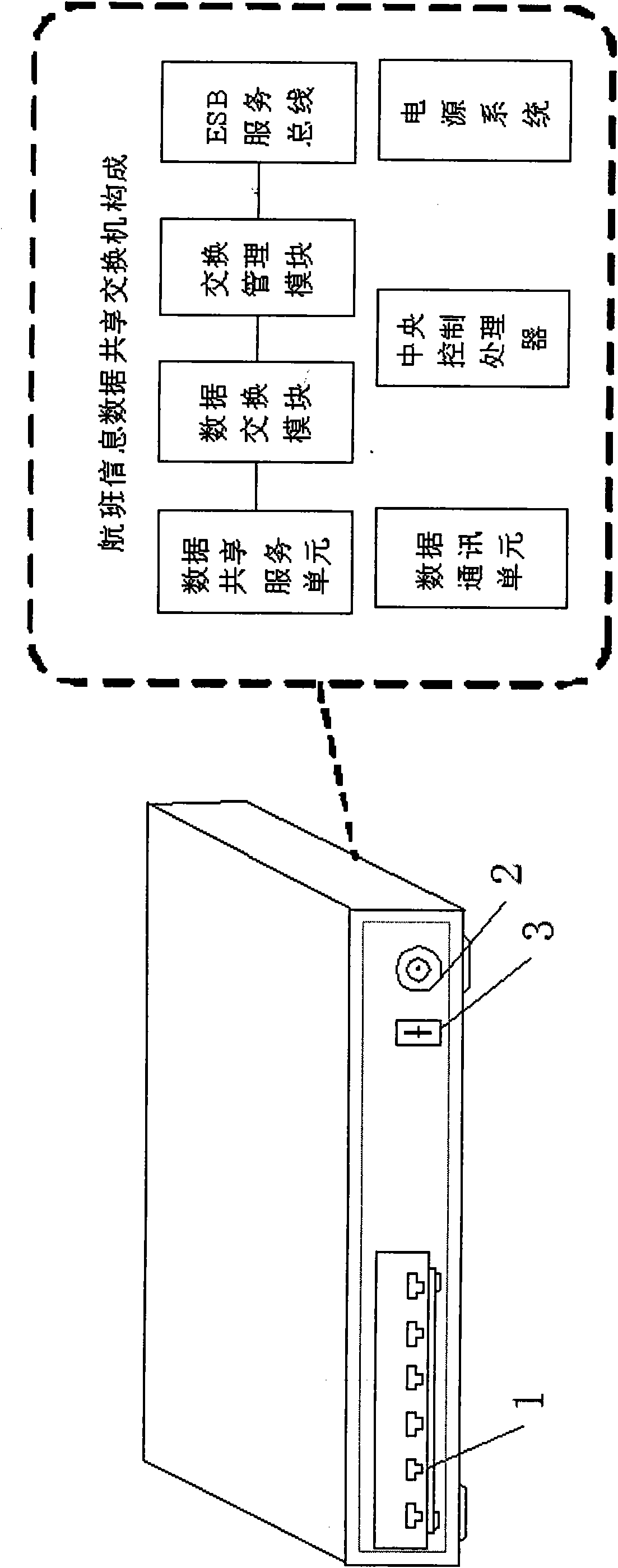 Flight-information data-sharing switching exchanger and processing method thereof