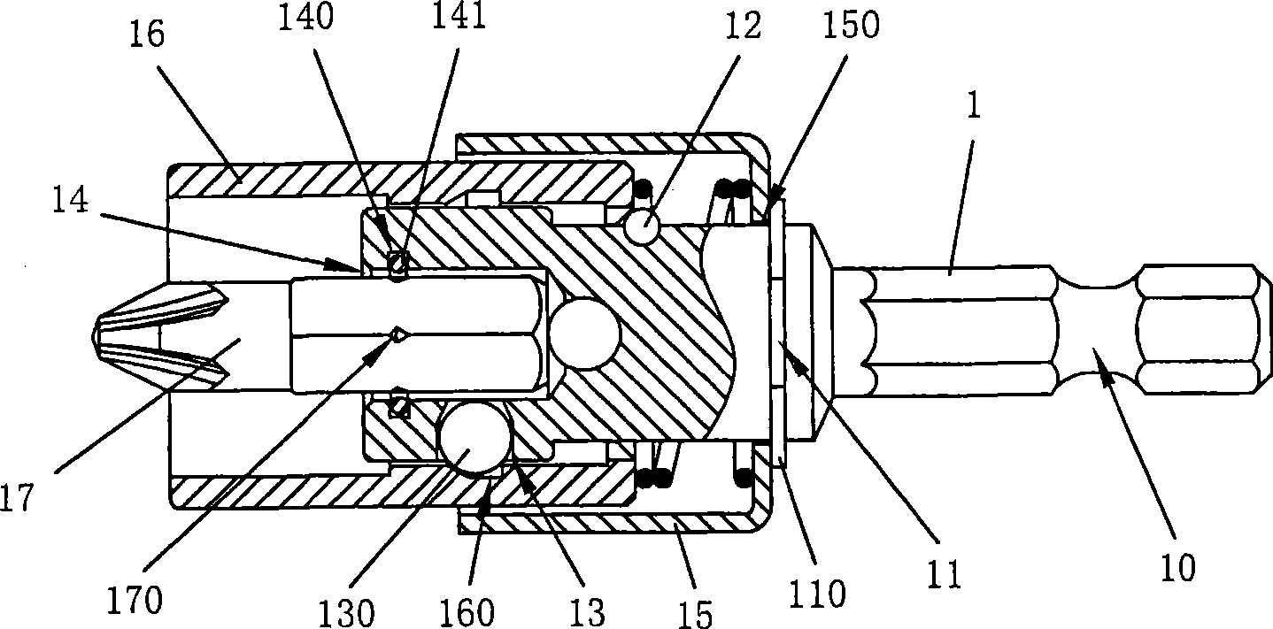 Tool starter head torsion releasing and onoff structure