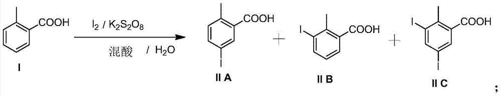 Preparation and recovery method of 2-methyl-5-iodobenzoic acid
