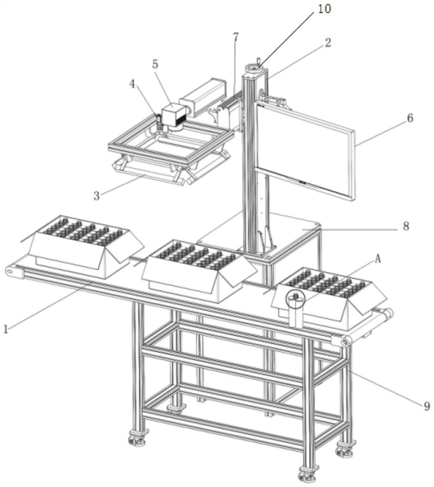 Plastic bottle laser marking system and method based on machine vision