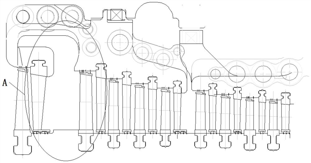 Through-flow structure of medium-pressure steam extraction opening of steam turbine