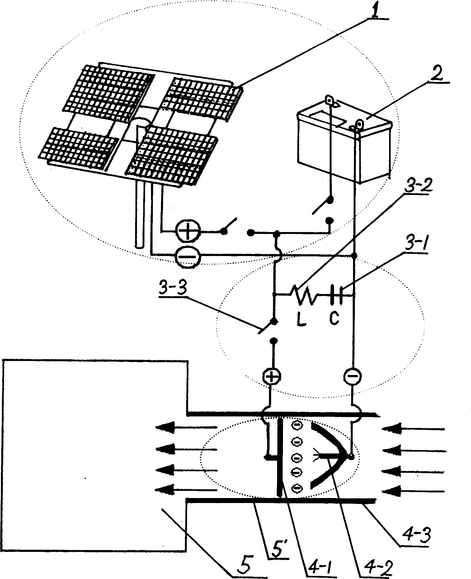 Solar energy static dedusting system