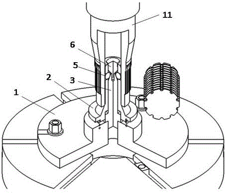 Hobbing die with automatic locking