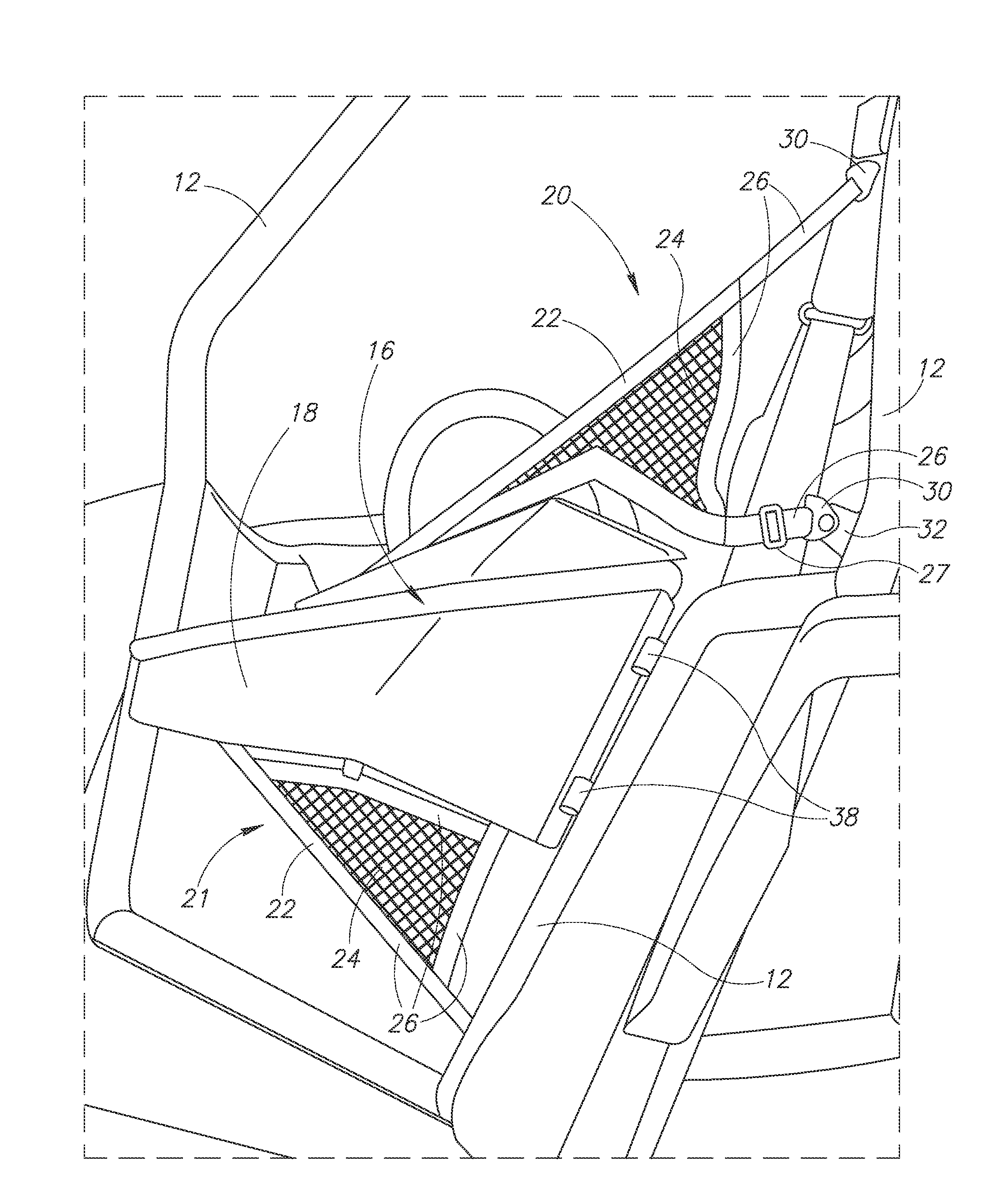 Integrated safety net for vehicle