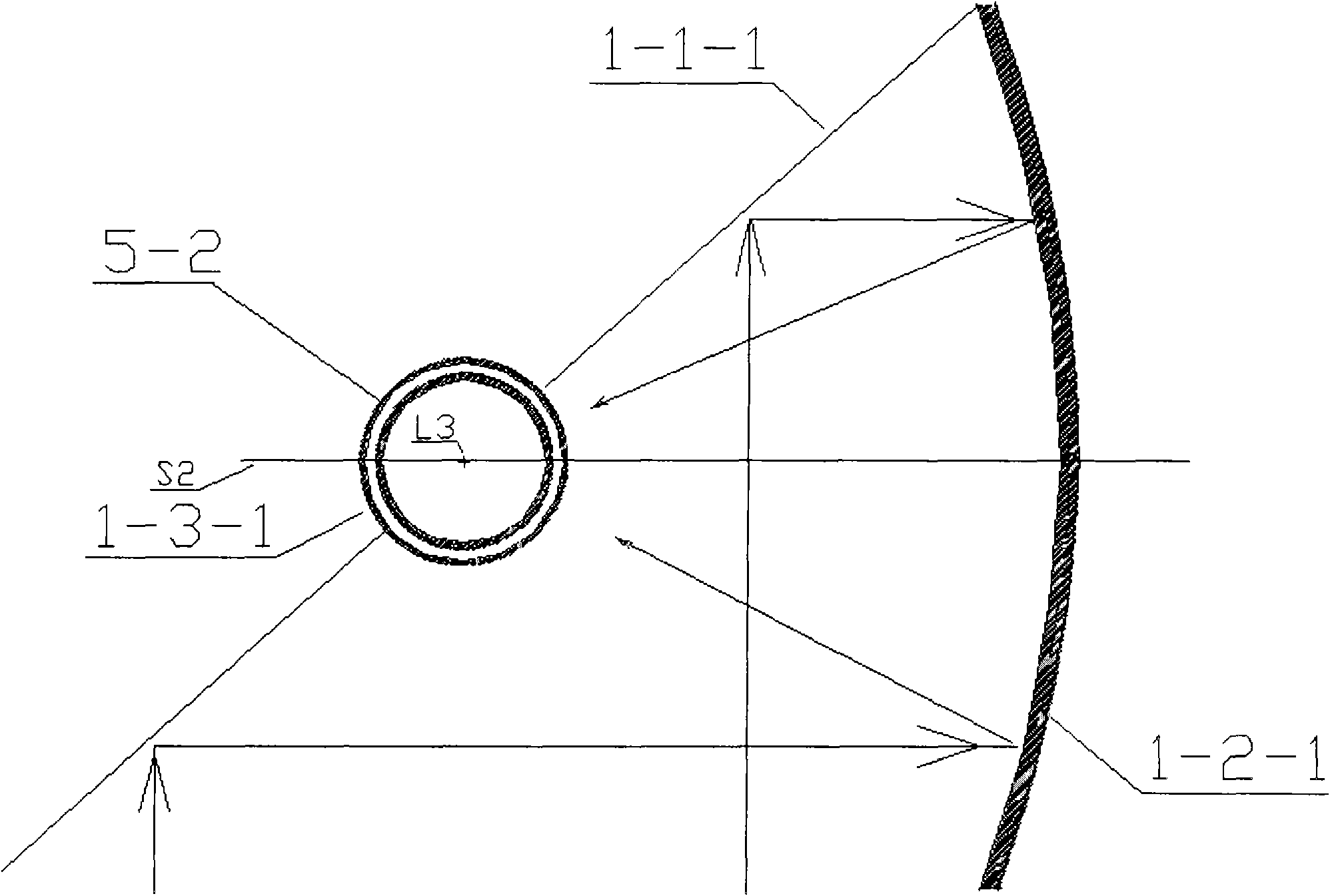 Solar water heater lighting by using light-focusing cylinder of secondary reflection parabolic cylinder
