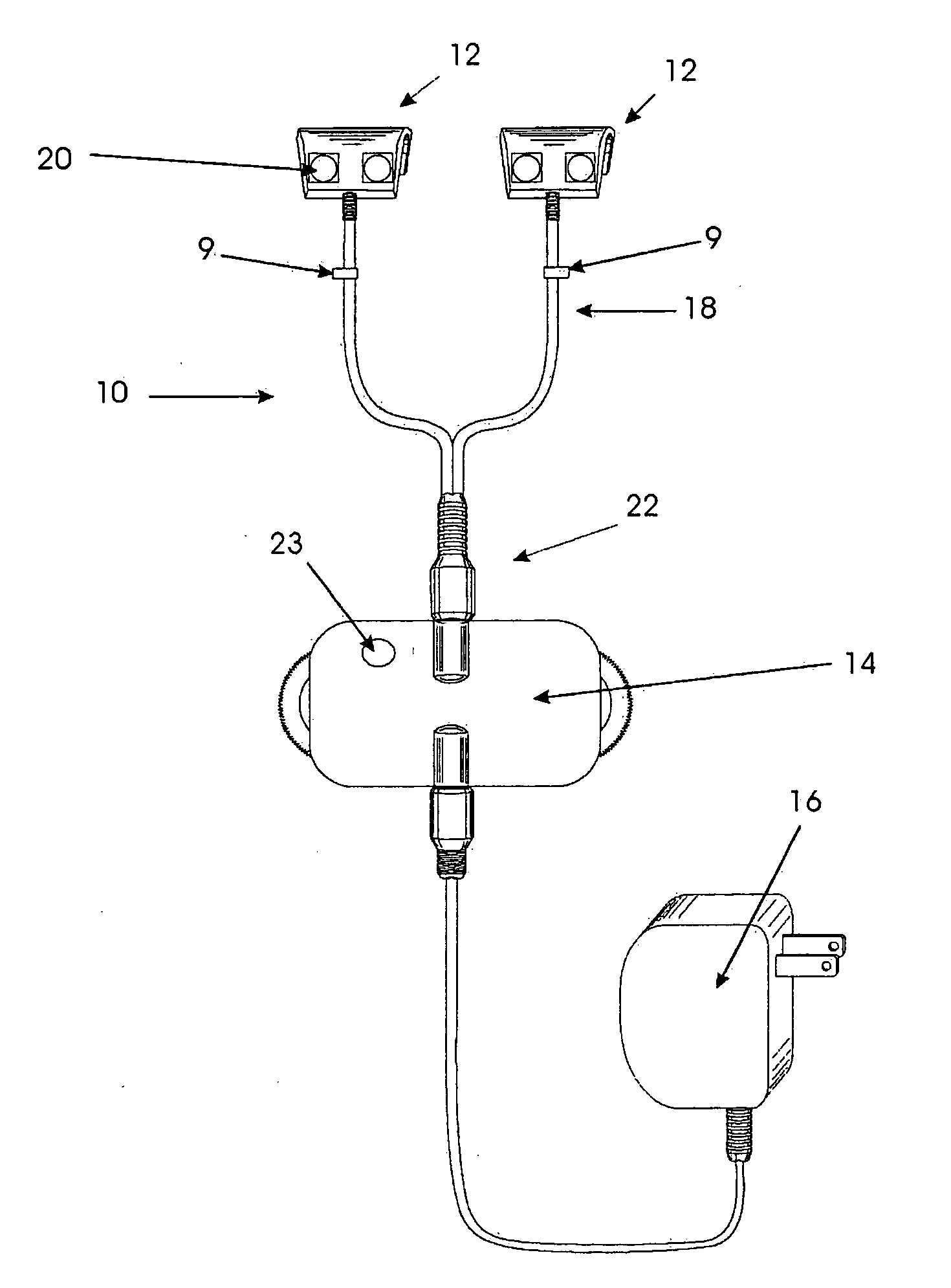Device for unilateral or bilateral illumination of oral cavity