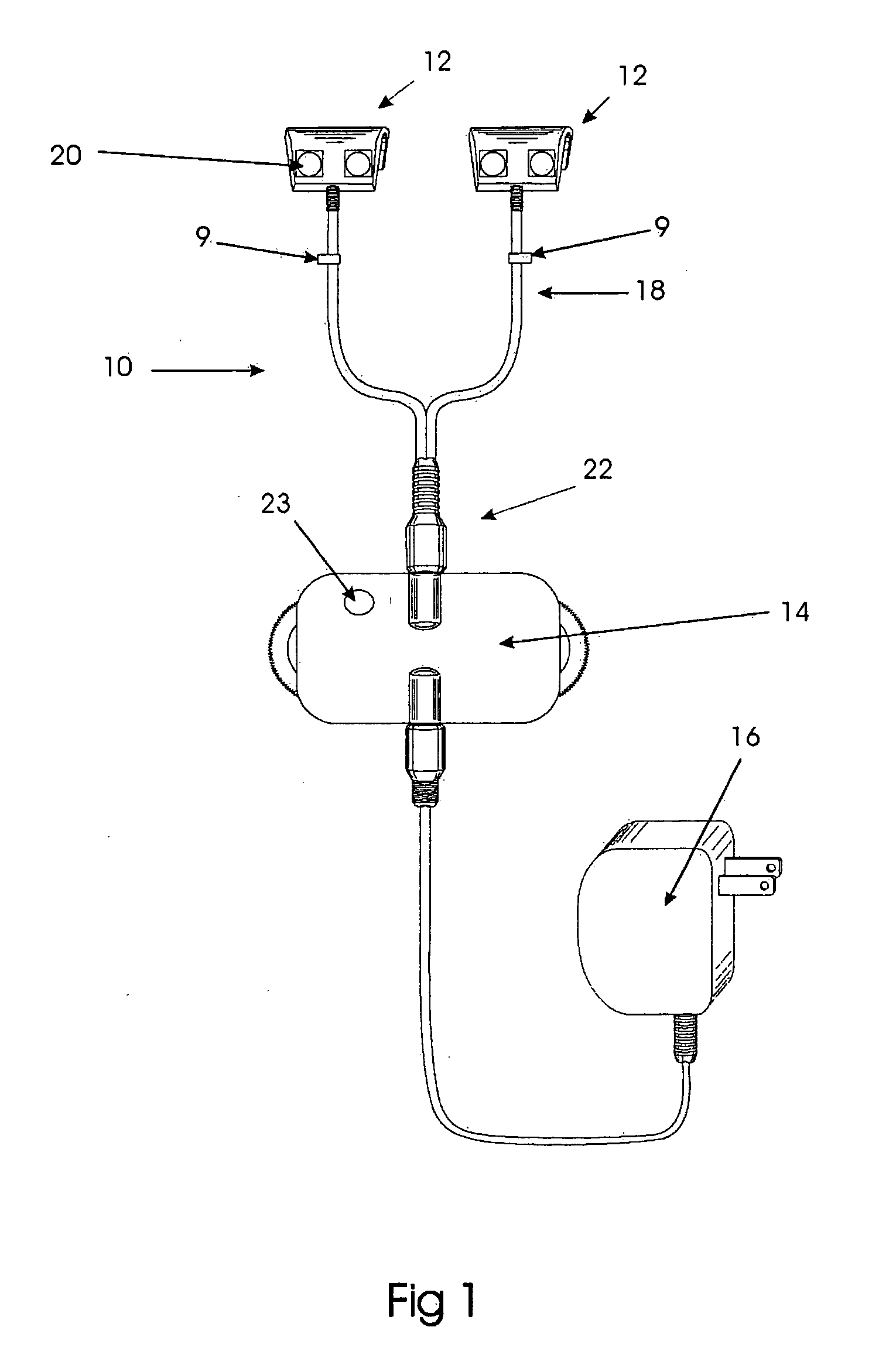 Device for unilateral or bilateral illumination of oral cavity