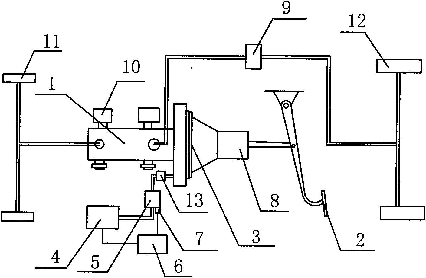 Electric auxiliary brake system of electric automobile