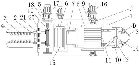 A kind of pipeline burying auxiliary equipment with protective limiting structure for building construction