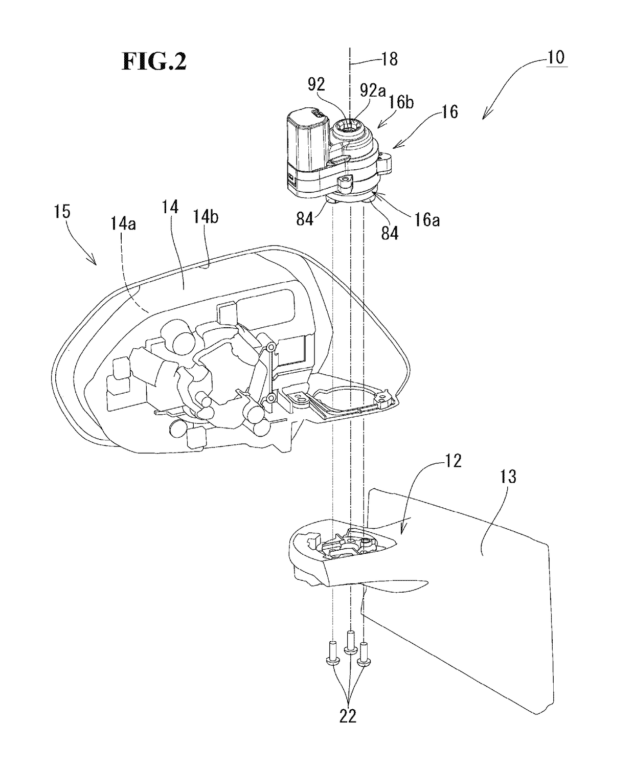 Electric retractable view device for vehicle