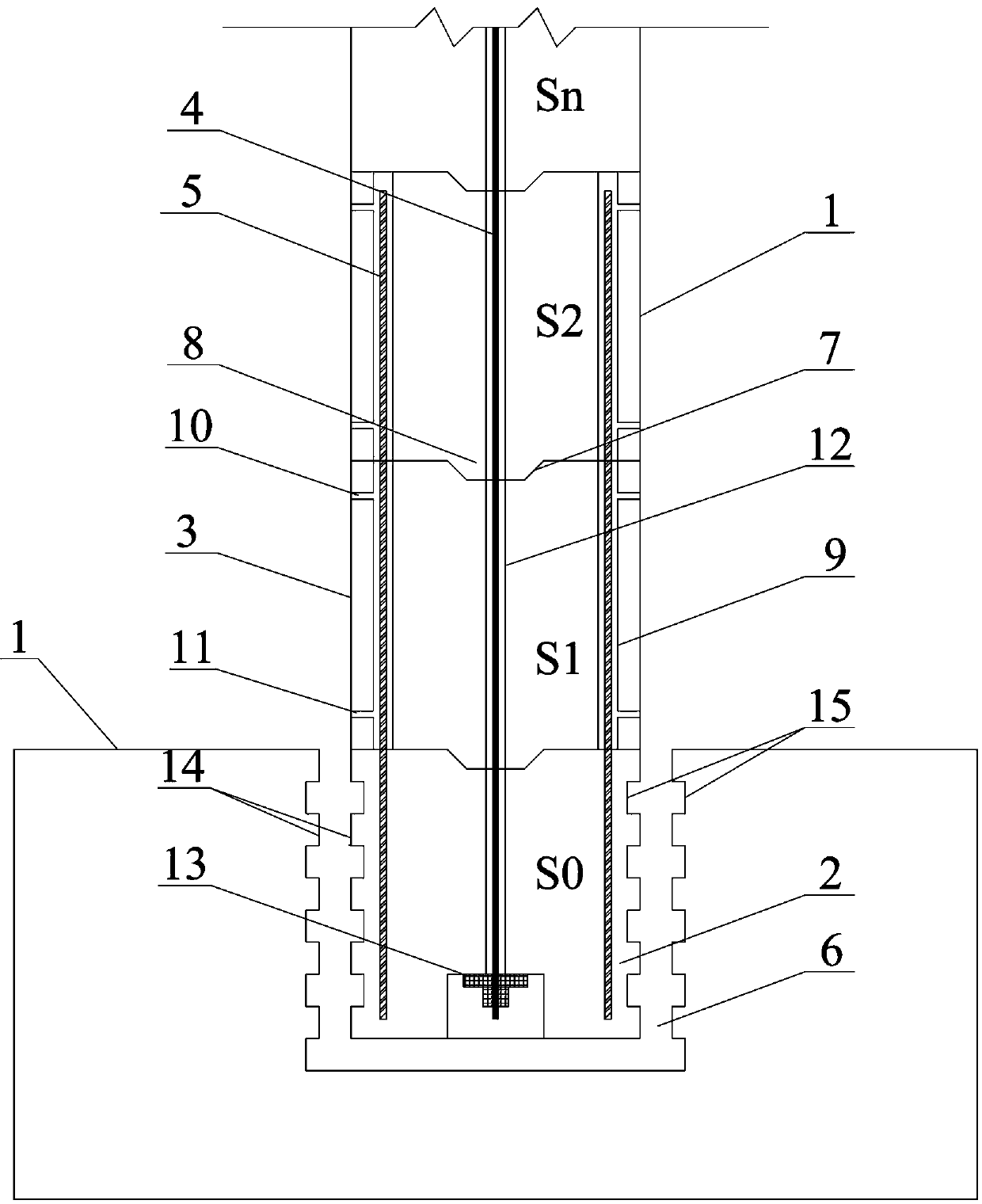 Socket type self-returning multi-section prefabricated pier and assembly method thereof