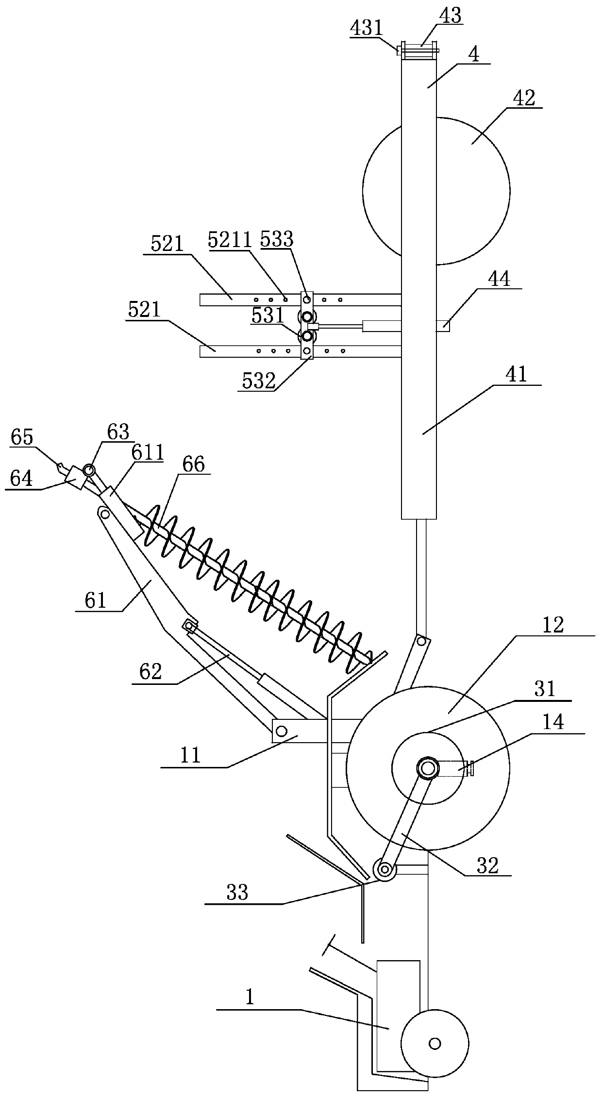 An all-round special device for line construction and a method for using the device to realize wire reel loading