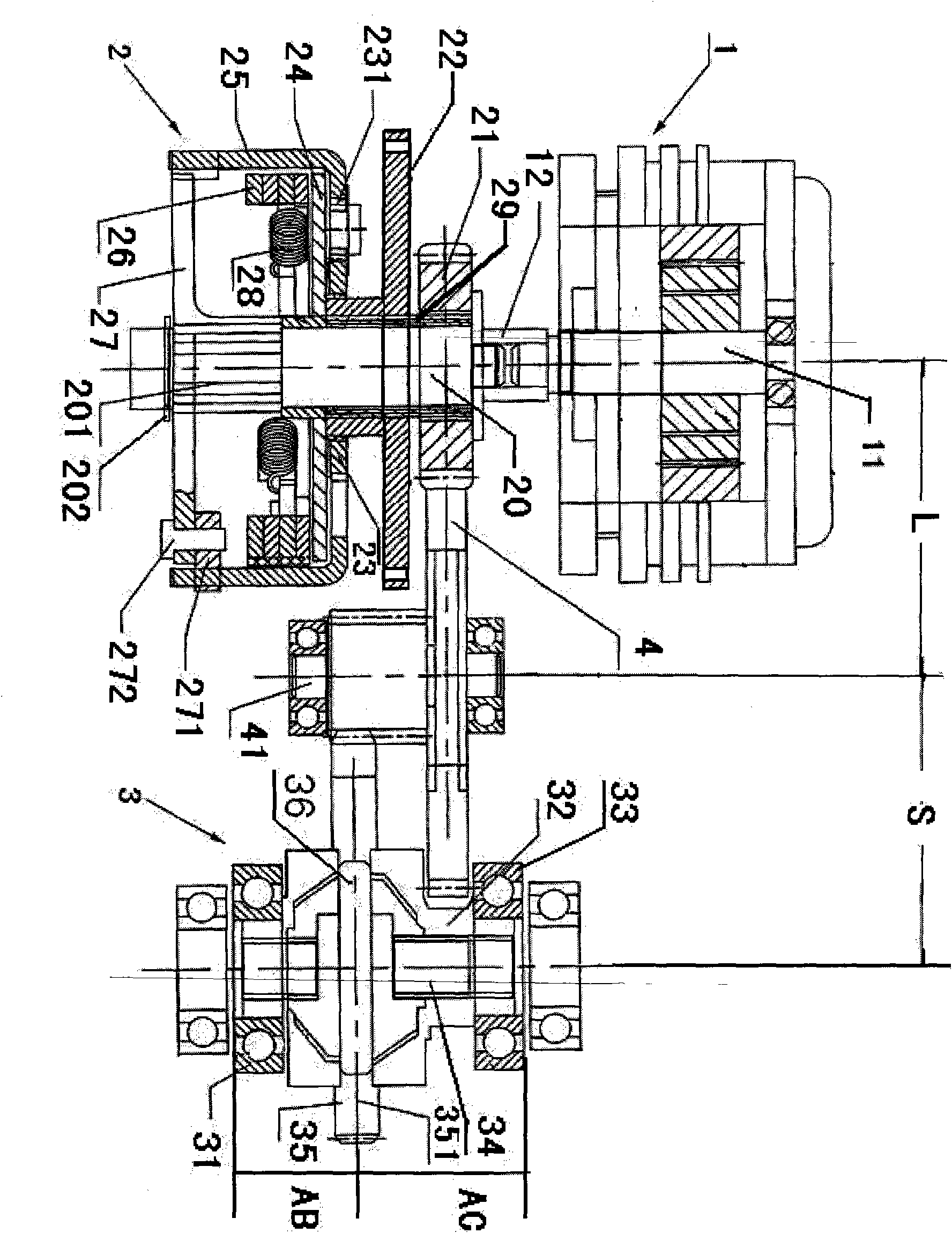 Automatic variable-speed motor transmission mechanism for electric tricycle and electric vehicle