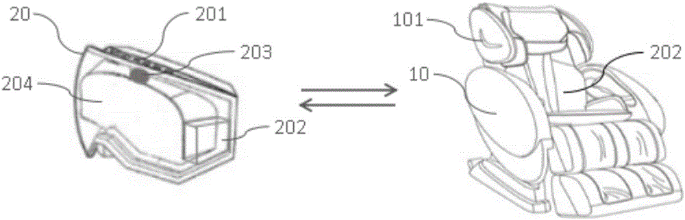 Massager control system by employing VR technology and control method thereof