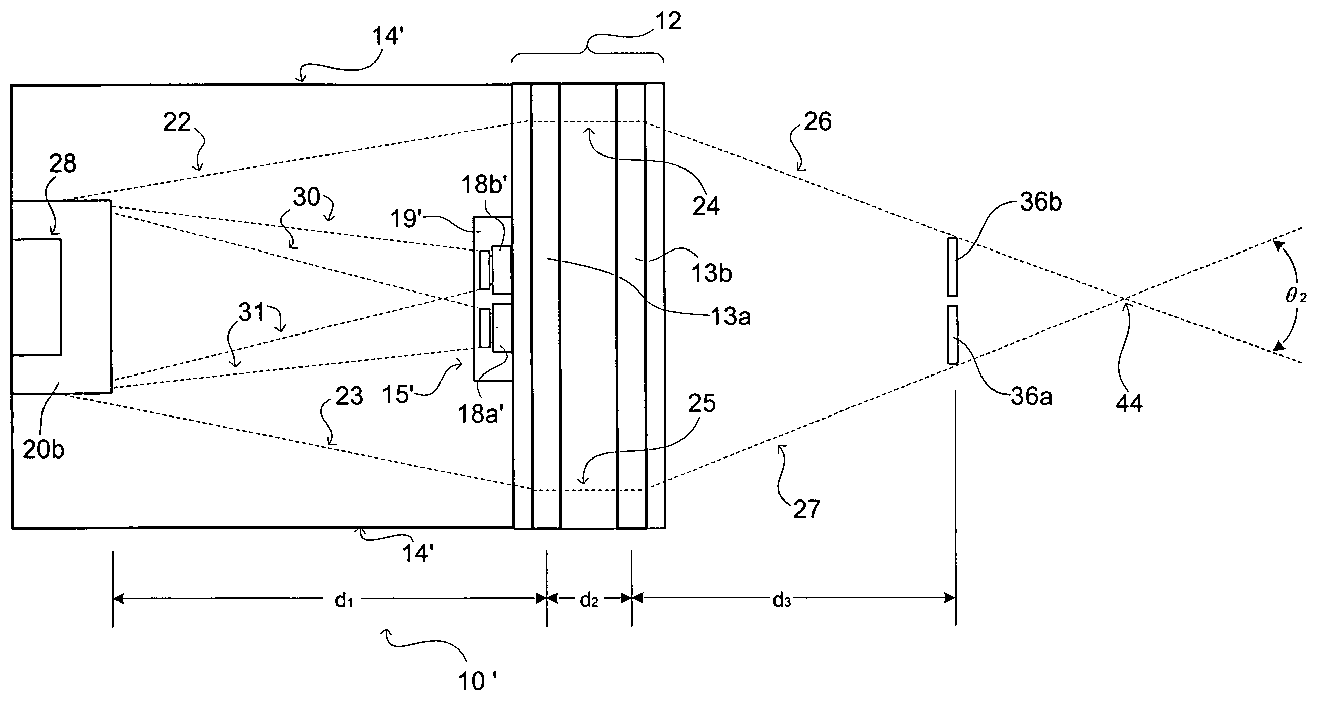 Three-dimensional free space image projection employing Fresnel lenses