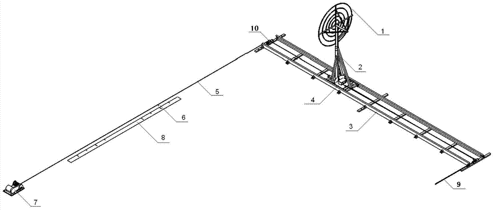 Outfield testing device of airplane tail jet flow field