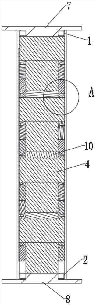 Fabricated mounting structure of solid glass brick partition