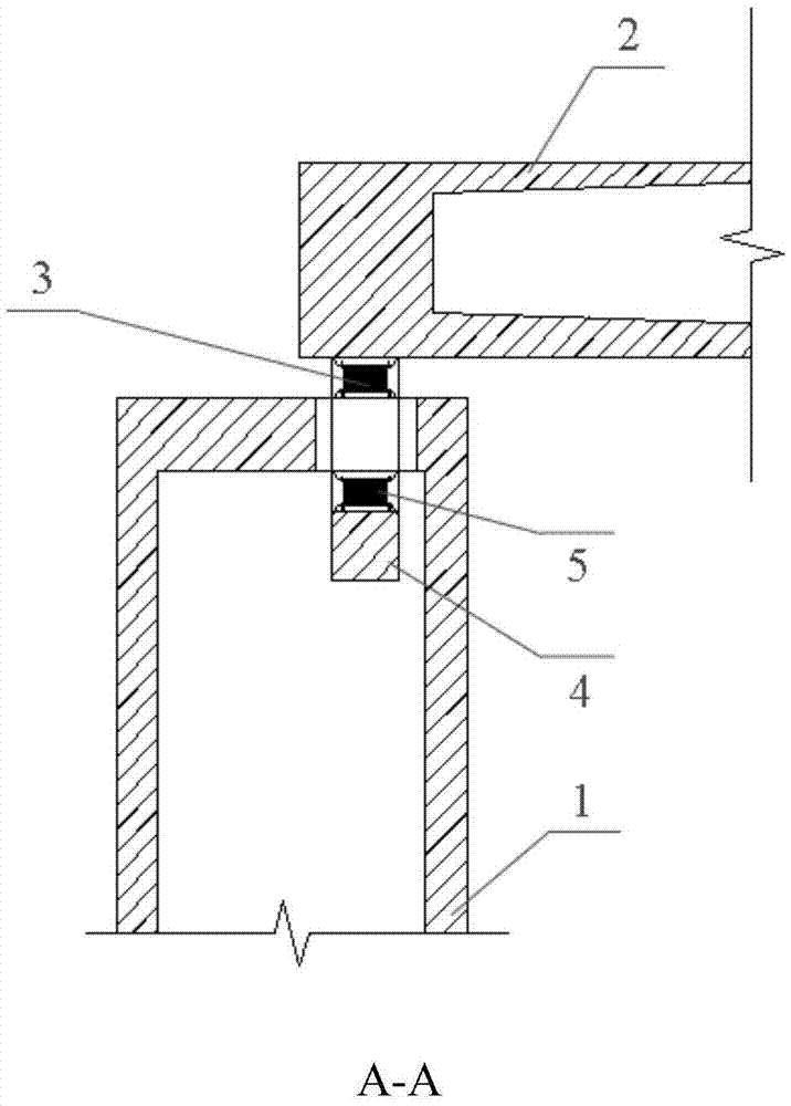 Bridge with bracket tension and compression transfer beam and ...