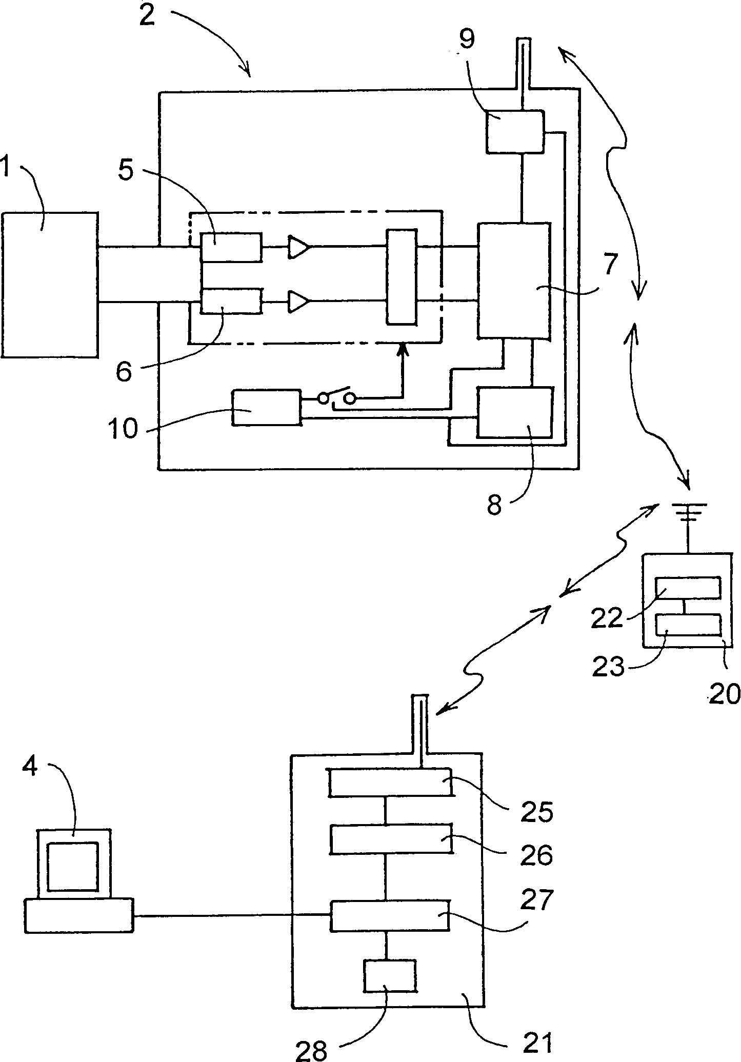 Monitor system with internal power supply