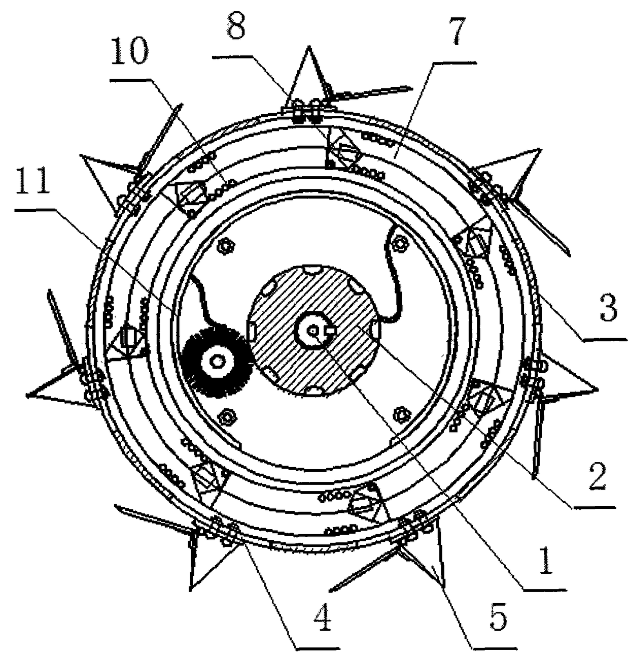 Seed guide device on the hole-on-membrane flat seeding machine