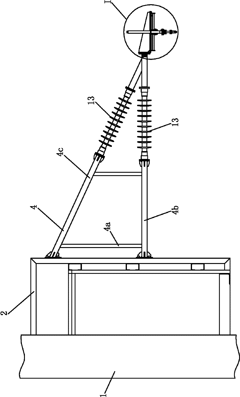 Double-bow cut-off device for detecting pantograph pressure of engine