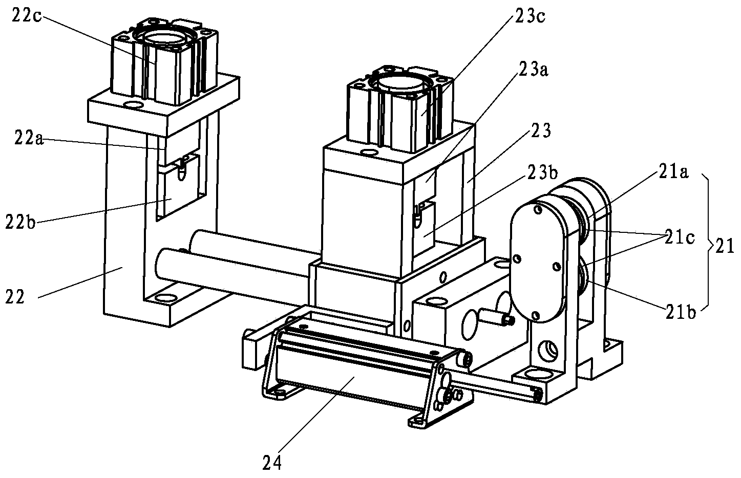 Automatic iron wire shearing and bending device