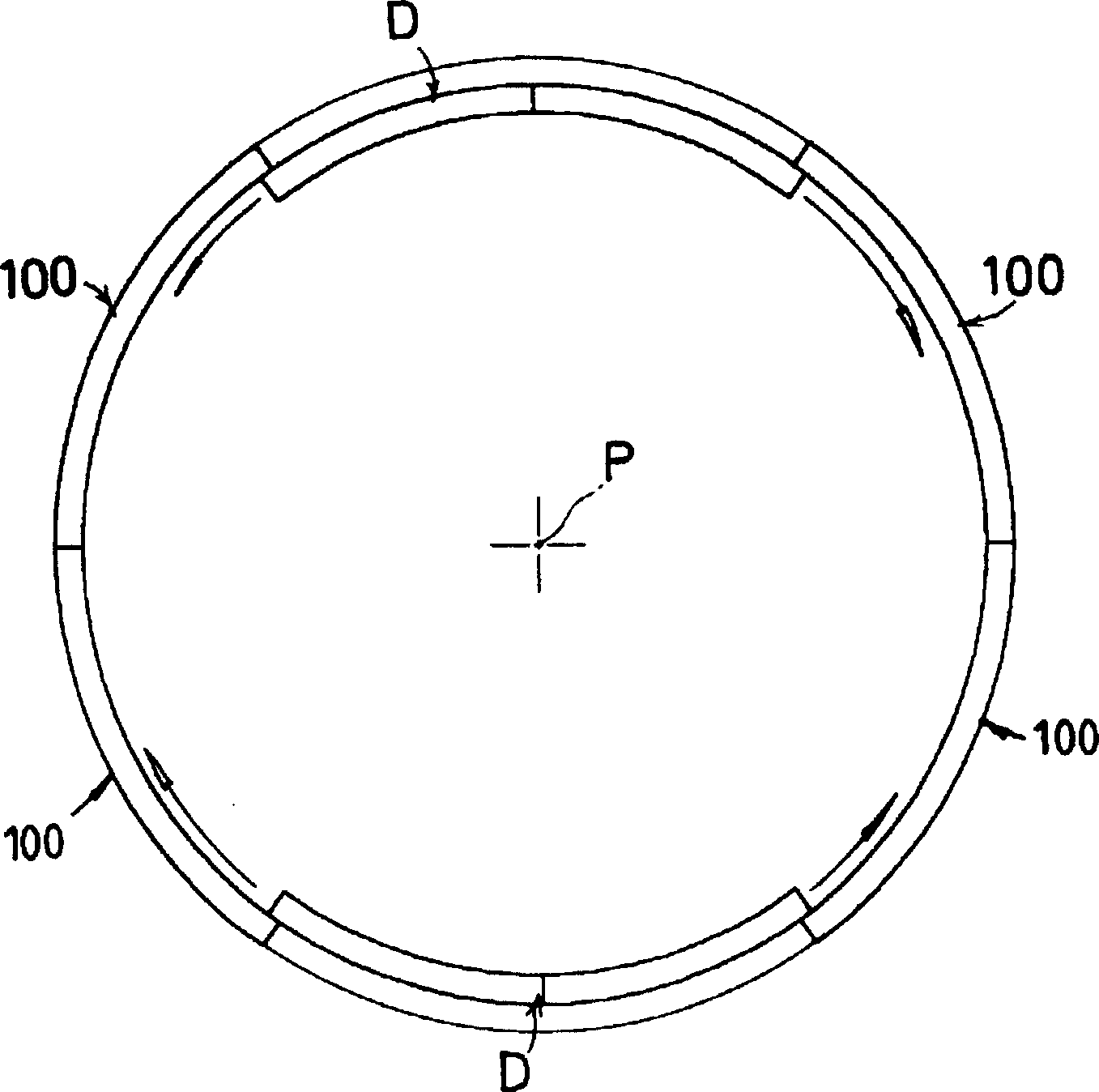 Modular automatic arc door with concentric circle