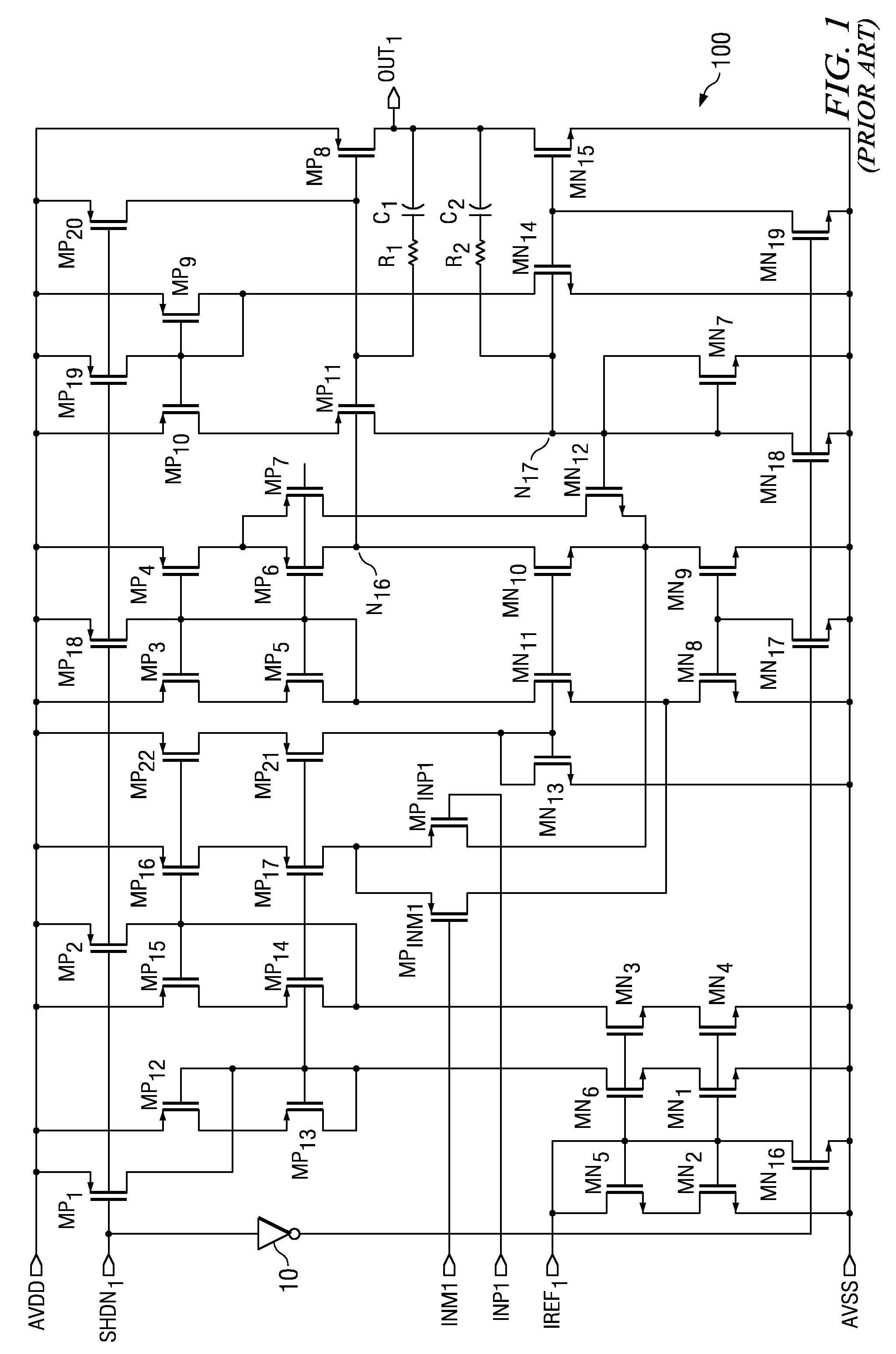 Low voltage amplifier having a class-AB control circuit