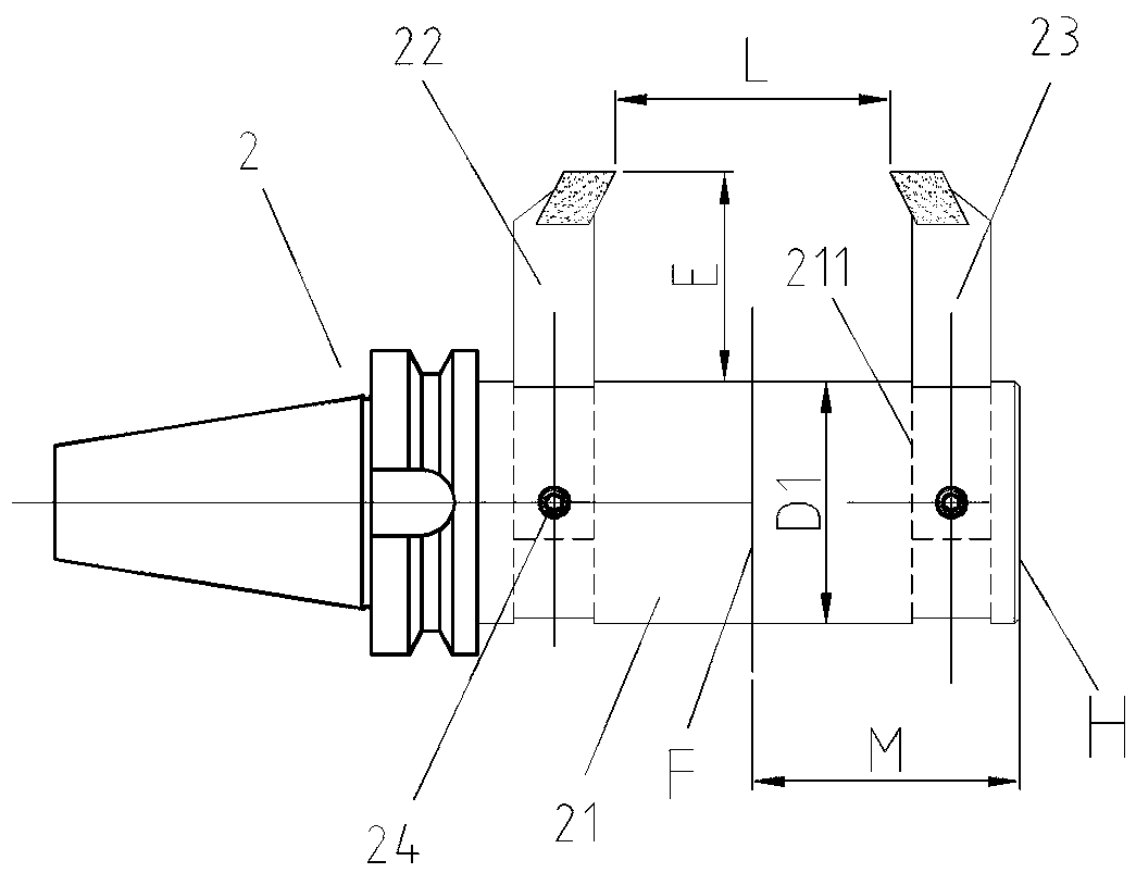 Piston rod flat square end finish-milling forming cutter and positioning tool and method