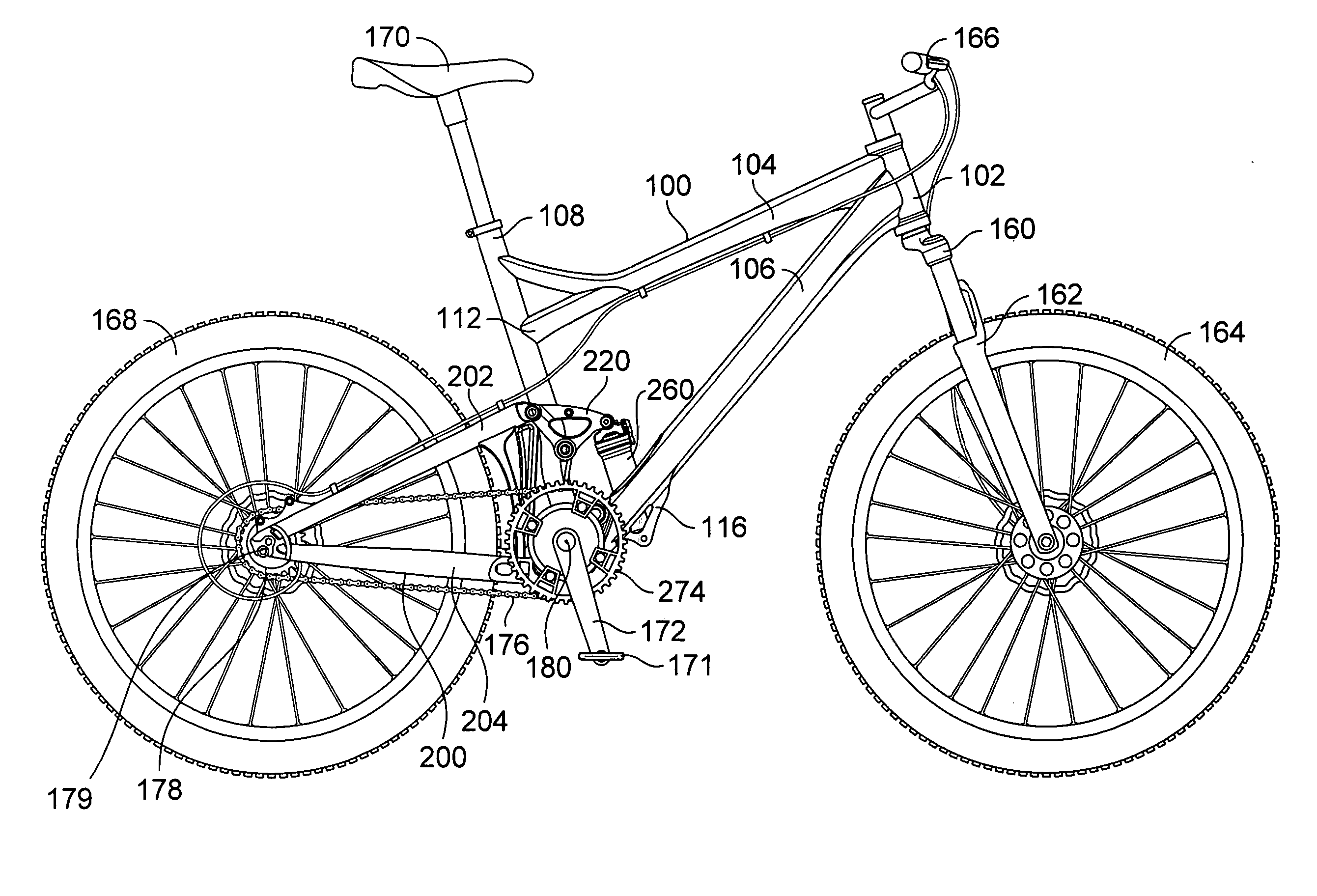 Bicycle with suspension