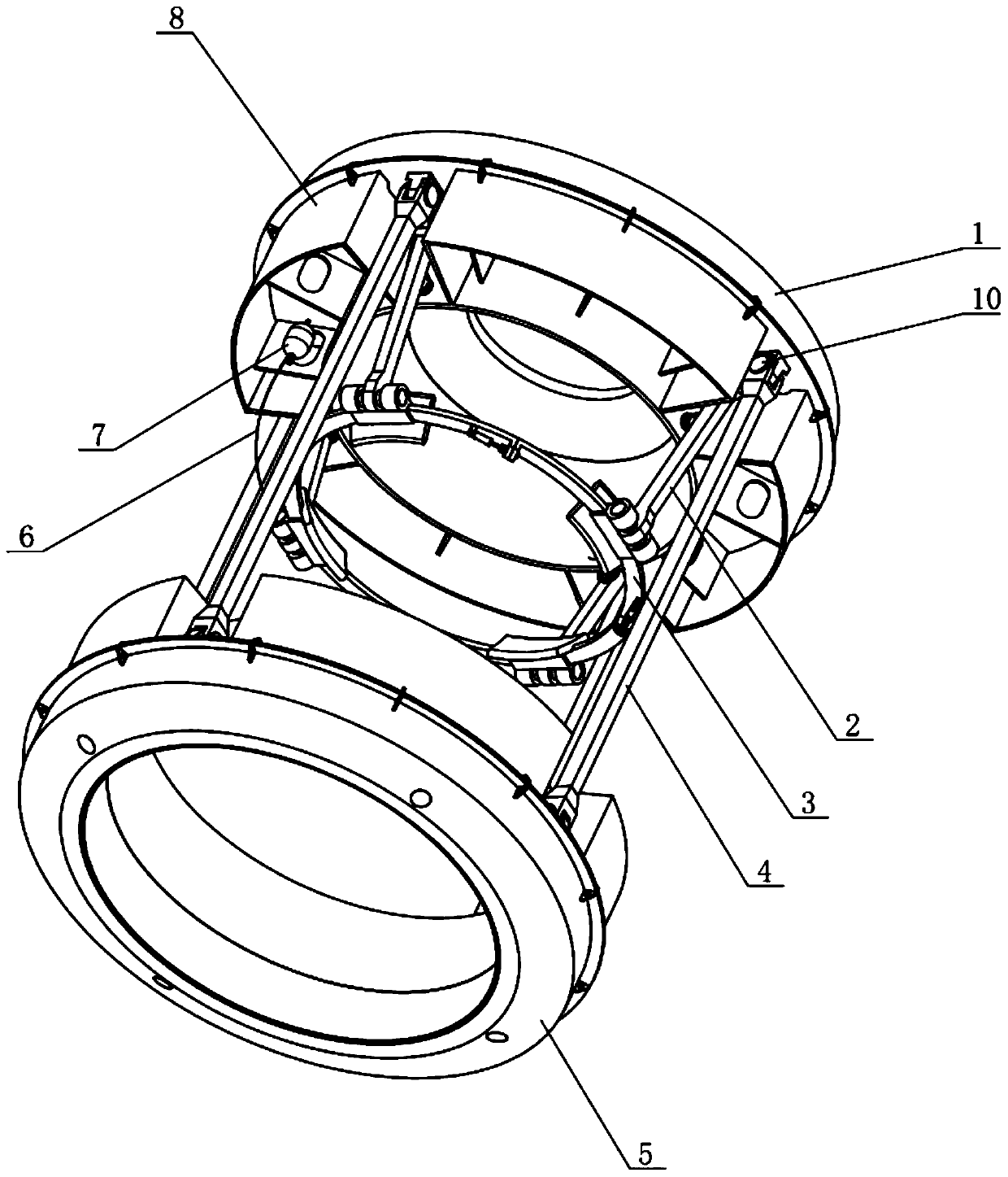 Mounting auxiliary device for deep sea fixed functional cabin