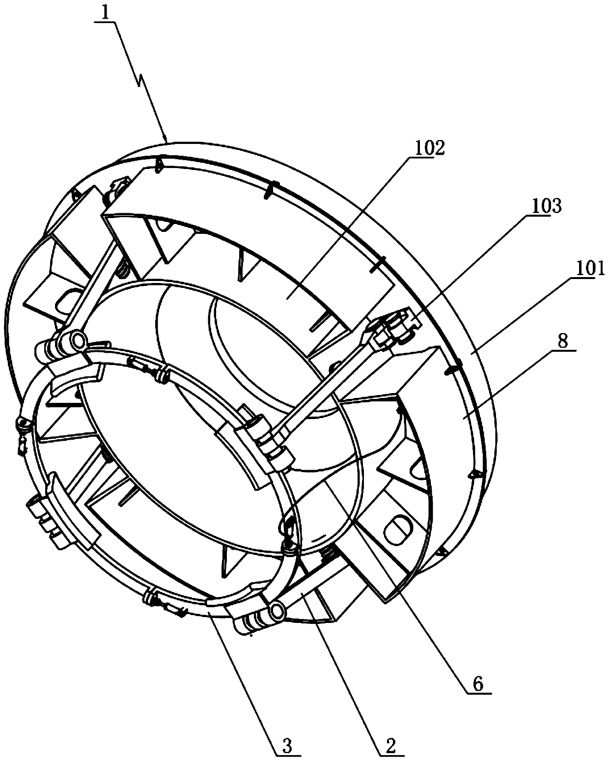 Mounting auxiliary device for deep sea fixed functional cabin