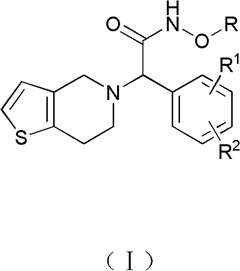 2-(substituted phenyl)-2-(4,5,6,7-thiophane[3,2-c] pyridine-5(4H)-group)-n-substitute-acetamide as well as preparation method and application thereof